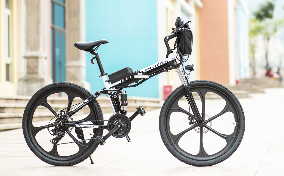 Bicicleta Elétrica de Montanha Dobrável ANCHEER com Rodas Integradas de Liga de Magnésio Superleves de 26″, Suspensão Total Premium e 21 Velocidades - blog - 2