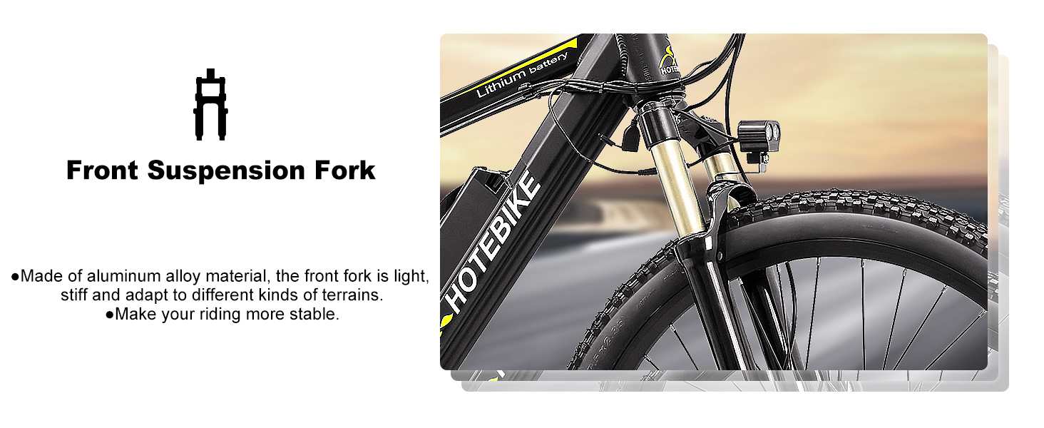 HOTEBIKE Bicicleta Elétrica de Montanha 500W 27.5 - Bateria Removível 48V 13AH - Acelerador e Assistência de Pedal - Alcance de até 55 Milhas - Bicicleta Elétrica de Montanha - 7